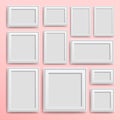 Set frames. Photo art gallery. Picture frame - vector